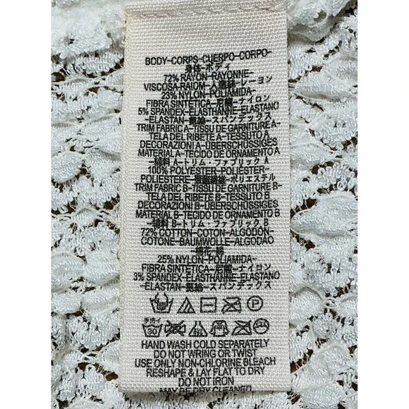 Free People Besties Top women Small Cream Lace Boho Back Button Cap Sleeve - Picture 13 of 14